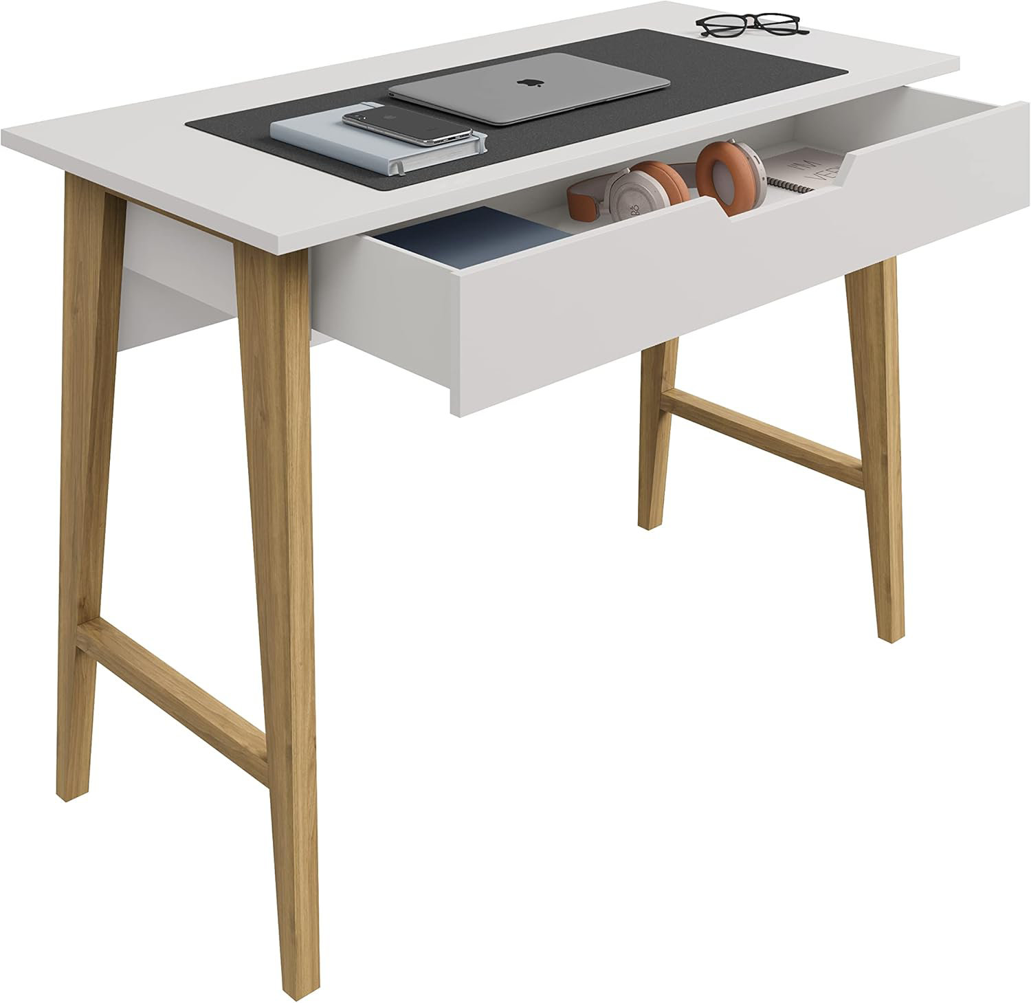 Corrigan Studio 42 Inch Modern Desk Home Office Small Computer Desk with Wide Drawer Wooden Study Wayfair
